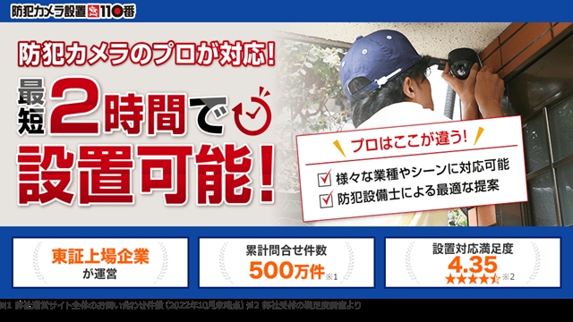 防犯カメラ設置110番のサービス内容と特徴